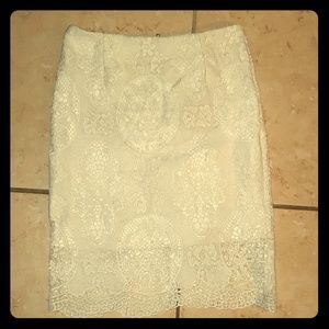 White crochet skirt with lining